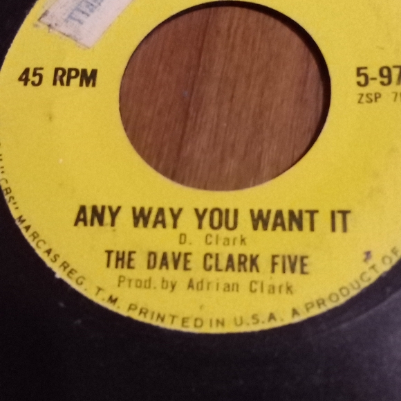 The Dave Clark five Epic 45 rpm &;Crying over you and Any way you want it vinyl - Picture 5 of 7